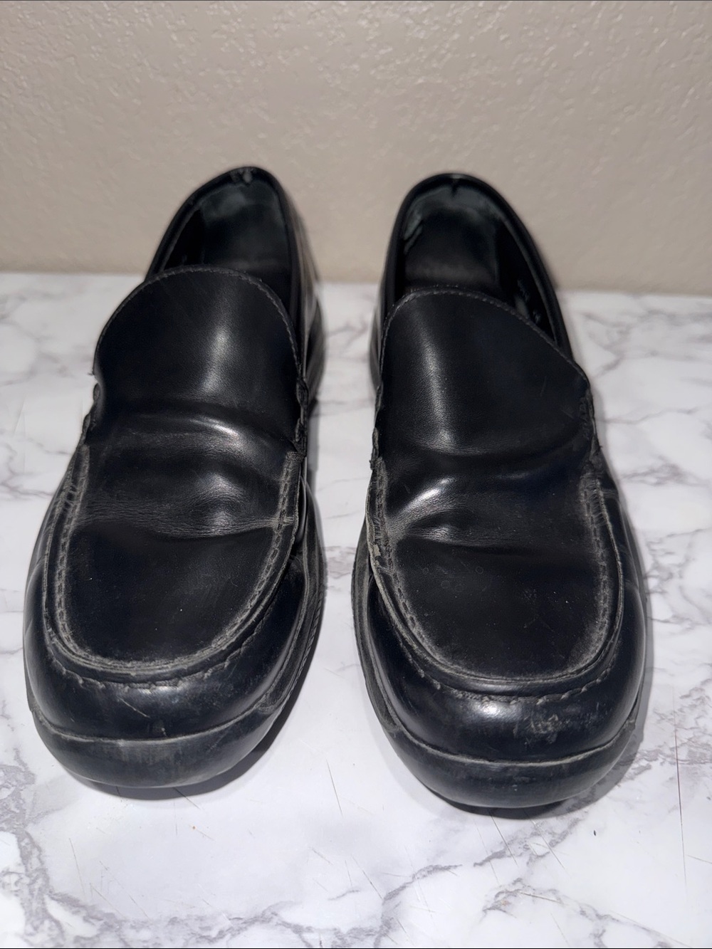 Prada Vibram Black Leather Slip-On Loafers size 39.5 / 10 - Picture 3 of 9